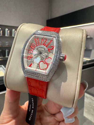 Franck Muller Vanguard Lady V32 Automatic Movement 32*42mm Leather Band Women Watch